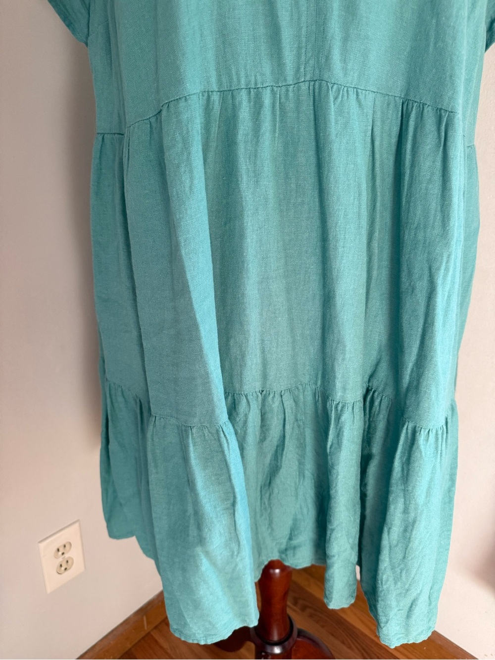 Universal Thread Teal V-Neck Tiered Mini Dress - Picture 2 of 7